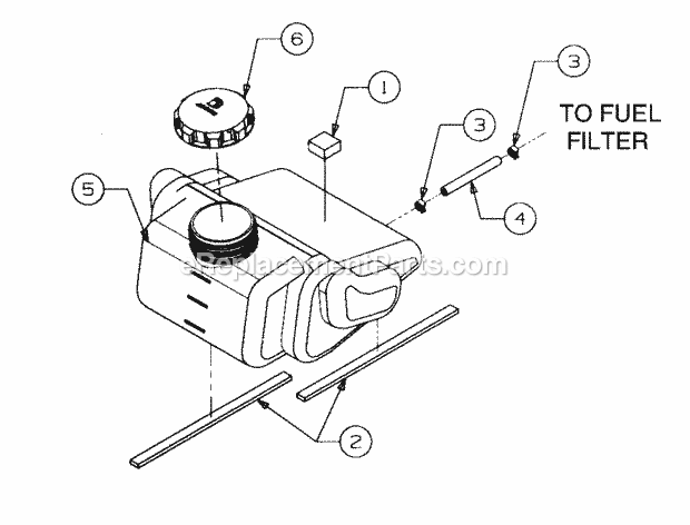 Fuel Tank Diagram and Parts List for 2176 13A-274G100 Cub Cadet Lawn Tractor